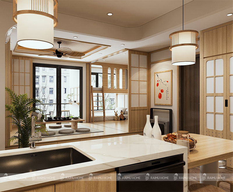 thiết kế thi công căn hộ chung cư phong cách Nhật Bản